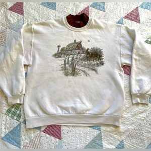Vintage Granny Horse Barn sweatshirt cottage core